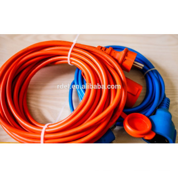 CE VDE certificado retráctil 250 V 16A enchufes y enchufes a prueba de agua europeos IP44 cable de extensión al aire libre